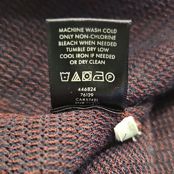 Ann Taylor Purple/Navy Stripe Peplum Sweater Bell Sleeves Fringe Hem Sz M - Picture 9 of 10